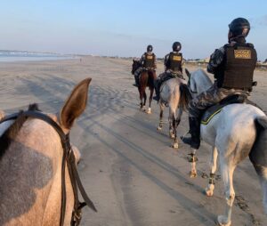 Cavalaria da PM-PI na praia