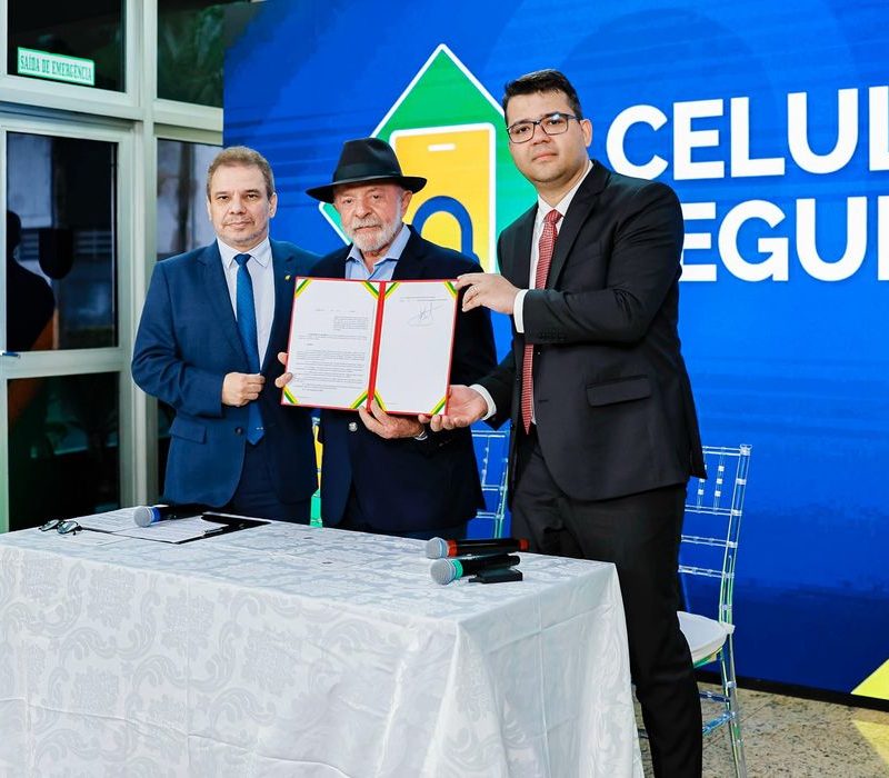 Ministro Wellington César, presidente Lucas e o secretário Nacional de Segurança Chico Lucas