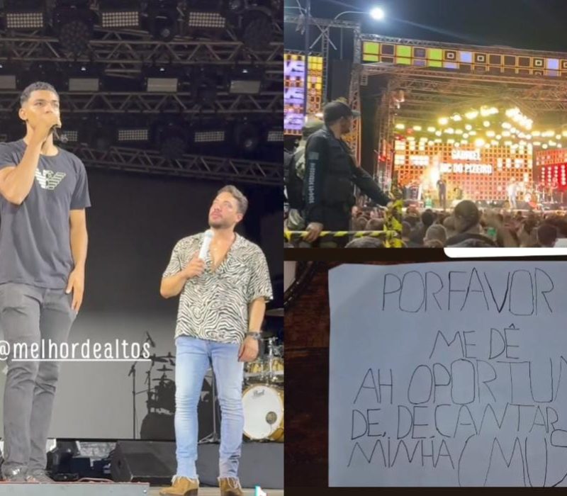 Gabriel MC do Piseiro cantando com Wesley Safadão em Altos, no Piauí