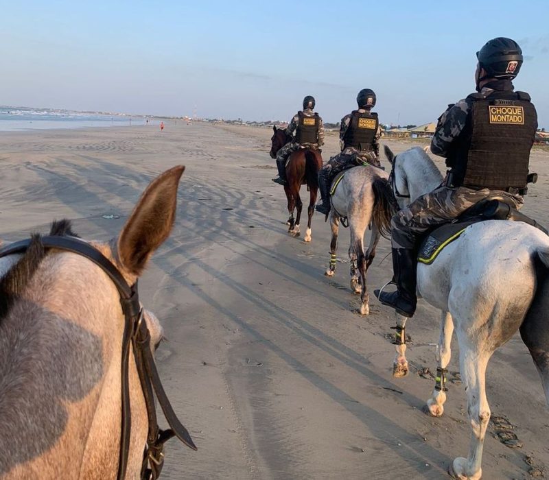 Cavalaria da PM-PI na praia